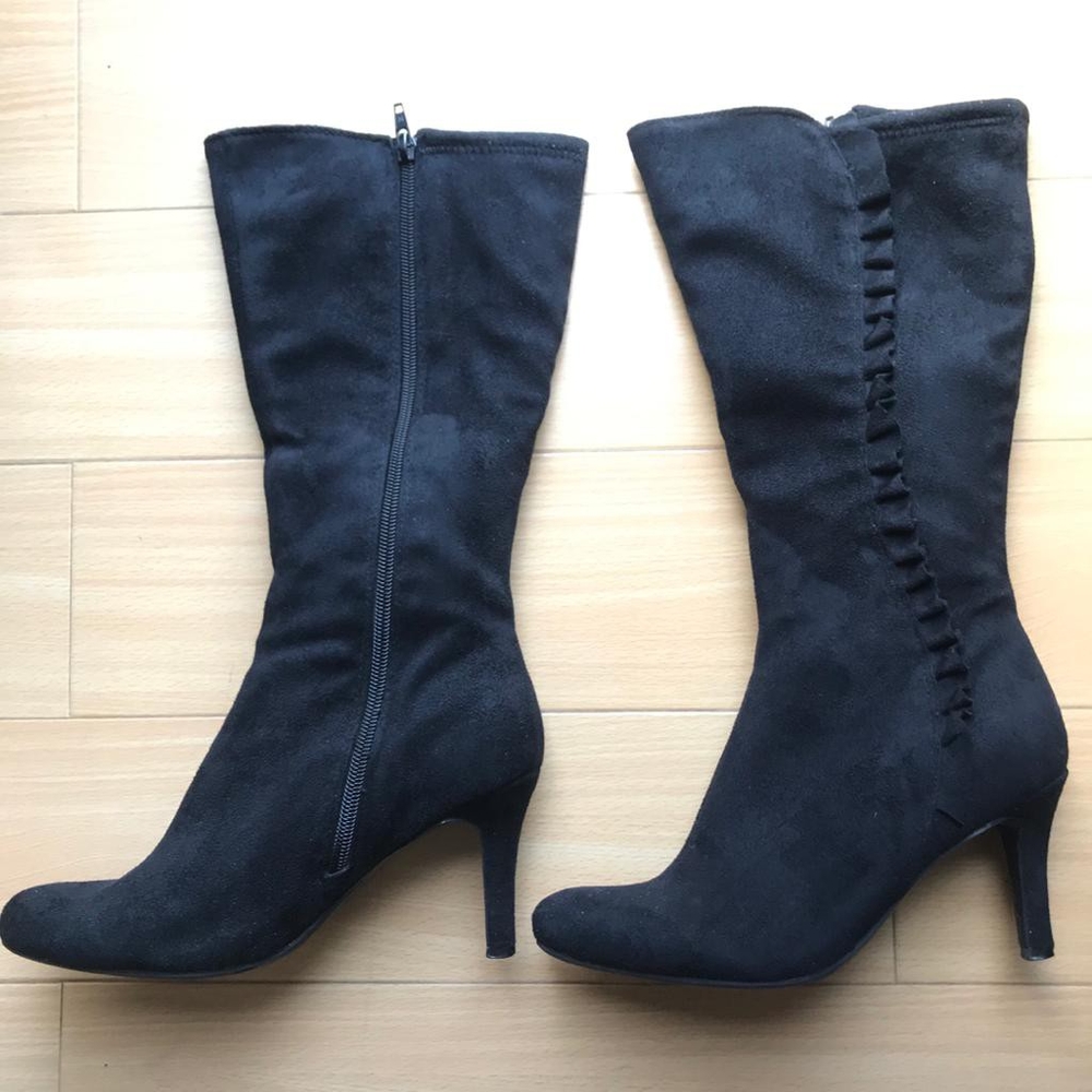 Nicole Ruffle Mid-Calf Boots